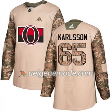 Herren Eishockey Ottawa Senators Trikot Erik Karlsson 65 Adidas 2017-2018 Camo Veterans Day Practice Authentic